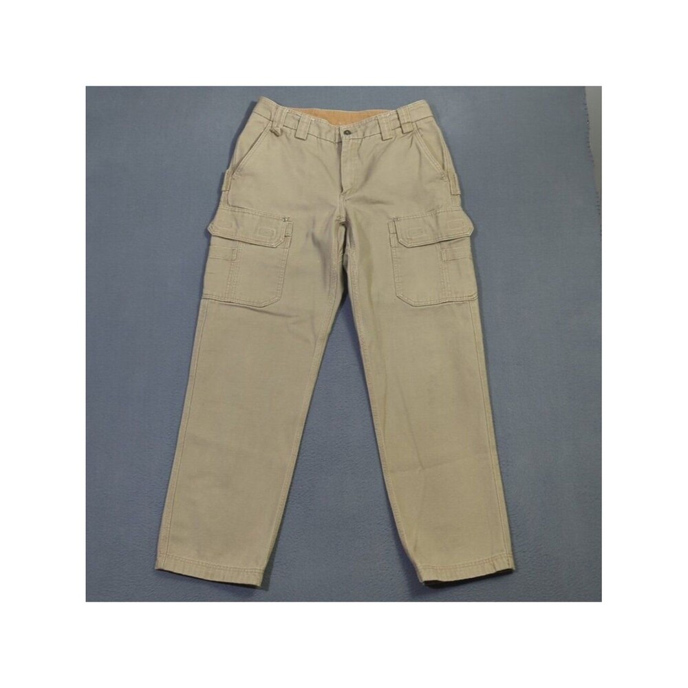 Duluth Pants Mens 35x34 Fits 33x32 Desert Khaki Fire Hose Relaxed Fit Cargo Work